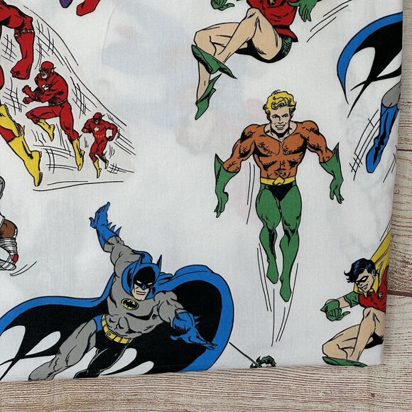 POTTERY BARN KIDS DC Comic Super Hero Full Flat Sheet with Single Pillow Case - Picture 3 of 7